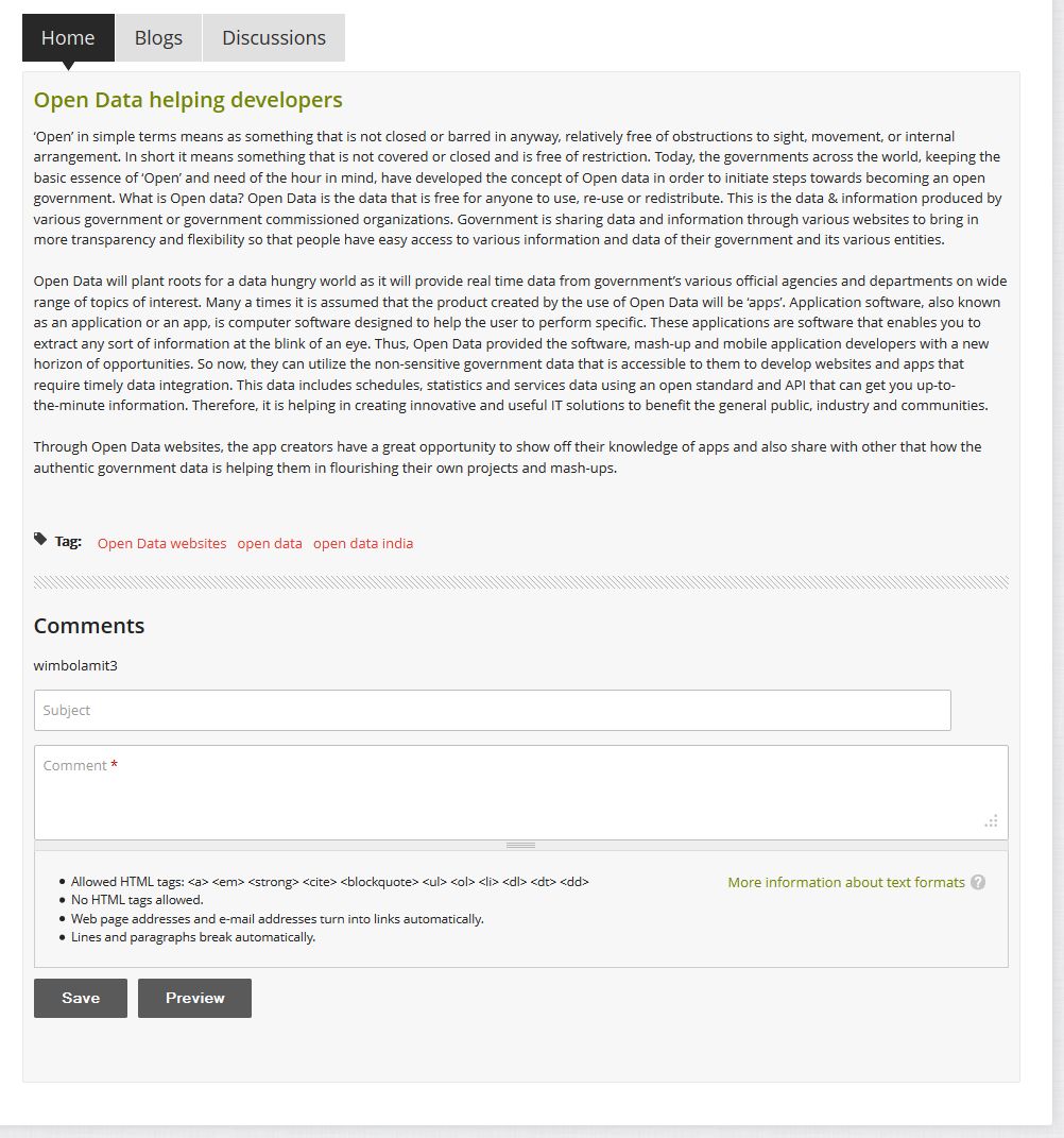 Blog comment Blog comment